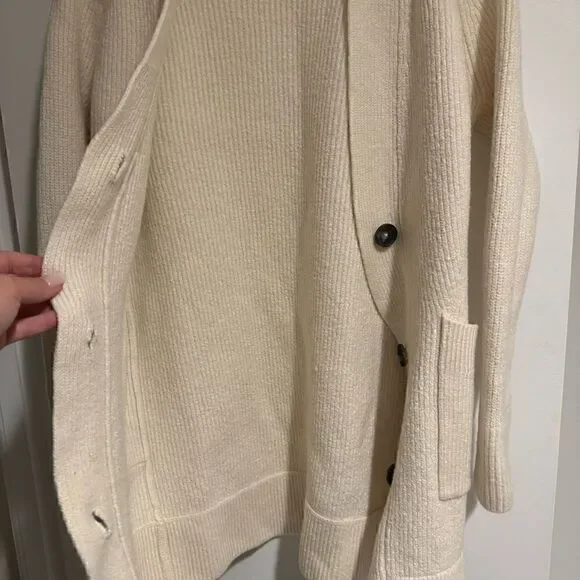 Everlane Cream Button Up Cardigan 100% Wool Sweater Size XS Womens - Picture 8 of 8
